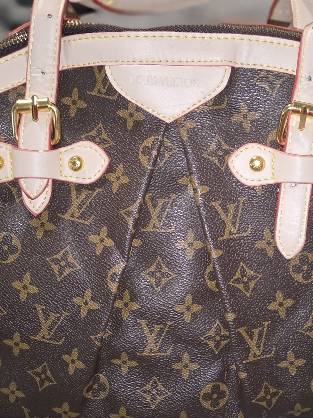 Louis Vuitton Brown Monogram Canvas Tote with Pink Trim - Picture 6 of 6